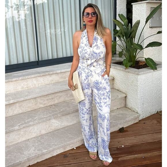 RARE!!! MANGO Co-Ord Set Halter Neck Vest and Wide Leg Pants NWT - Picture 11 of 16